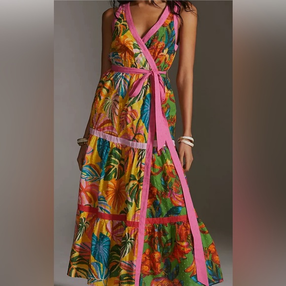 Gorgeous Farm Rio Anthologie Cotton Maxi Dress, size L - Picture 1 of 11